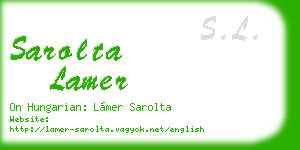 sarolta lamer business card